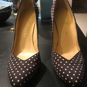 Black and white polka dot high heel